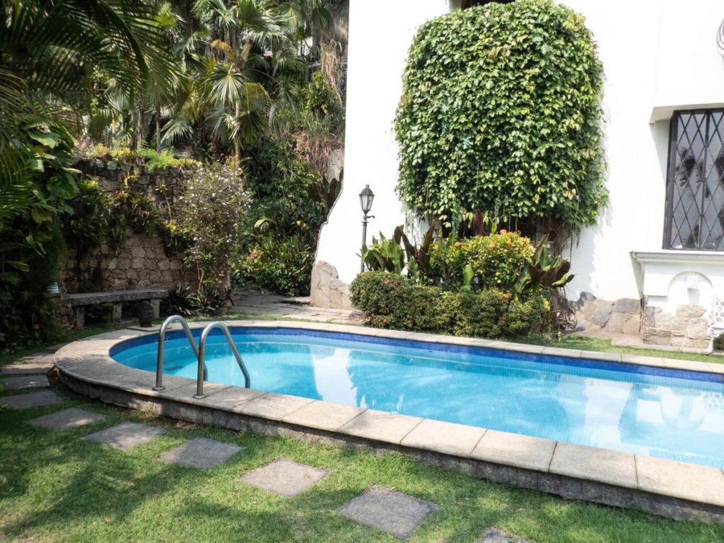 Small pool in garden.