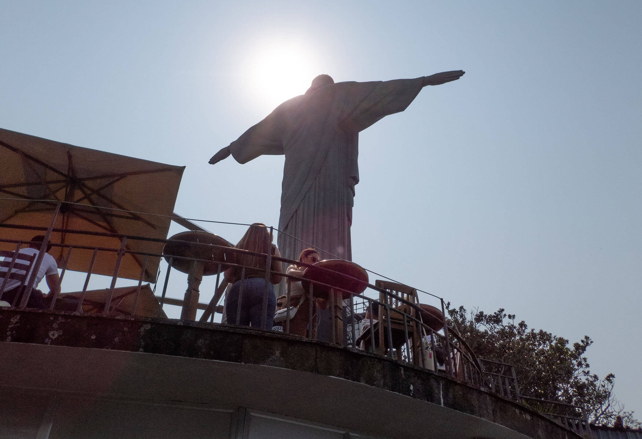 Backlight view of Christ the Redeemer statue